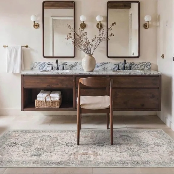 2x6 ft Runner Rug,Non Slip Machine Washable Vintage Hallway Runner Rug - Picture 4 of 7